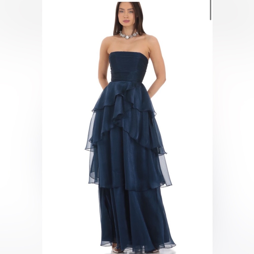 Lucy in The Sky Navy Blue Ruffle Dress